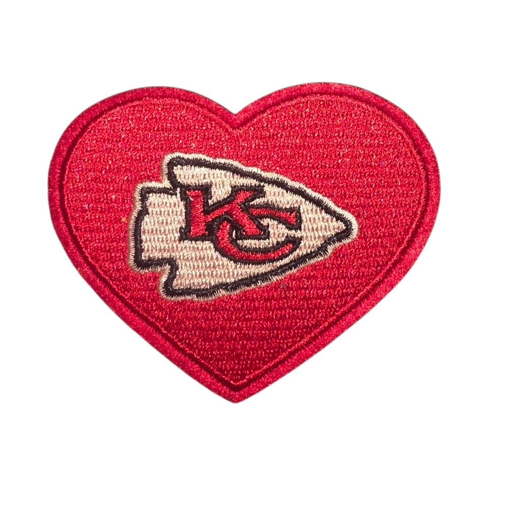 Kansas City Chiefs Heart-Shaped Iron On Patch